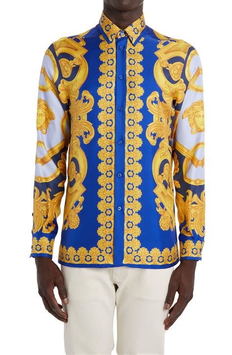 versace button shirt mens|Versace formal shirts.